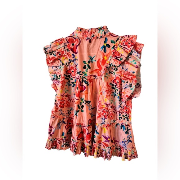 Alivia Tina Rainbow Floral Pink Sand Top Size M - Picture 10 of 16